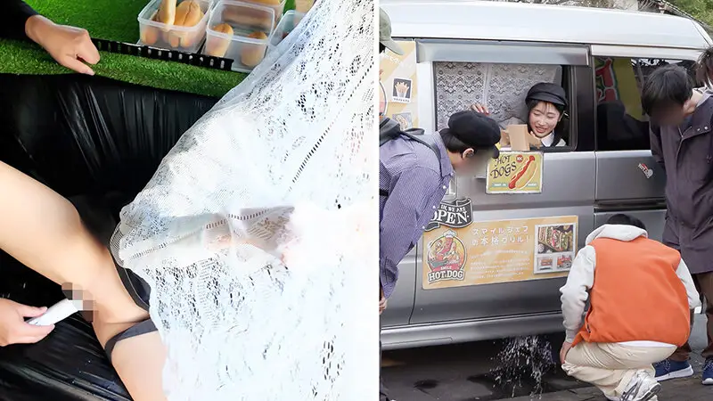 人気AV女優が挑戦！イカサレ屋台の中で潮吹きながらホットドッグ売ってください！小野坂ゆいか望月つぼみ No.8