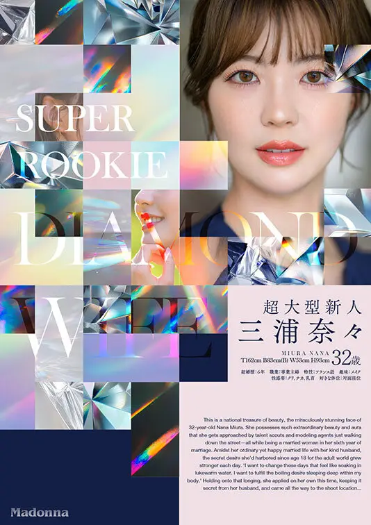 ダイヤモンド新人 三浦奈々 32歳 AV DEBUT 100カラットの美顔、美しく淫らに輝く―。 No.2